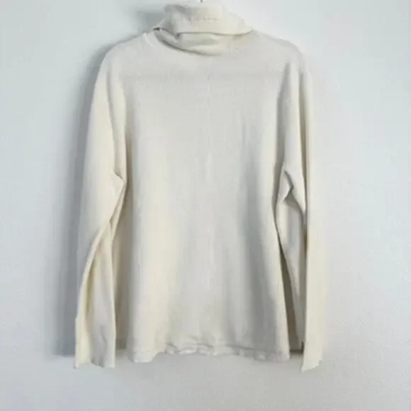 Ralph Lauren White Waffle Knit Cowl Neck Sweater - Oversized Fit - Picture 4 of 5